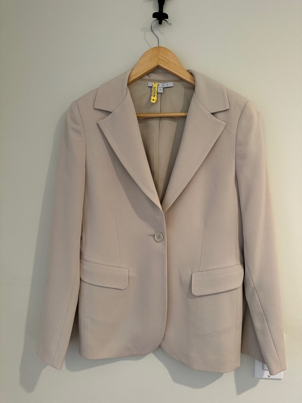 CAbi Womens Beige Single-Button Blazer Jacket